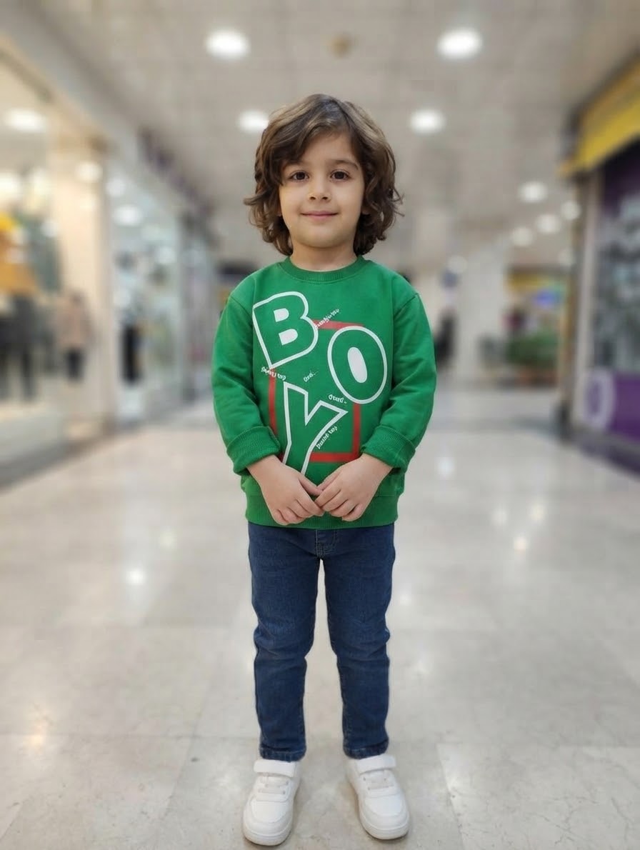 بلوز تک سبز طرح Boy پارچه دورس بچگانه